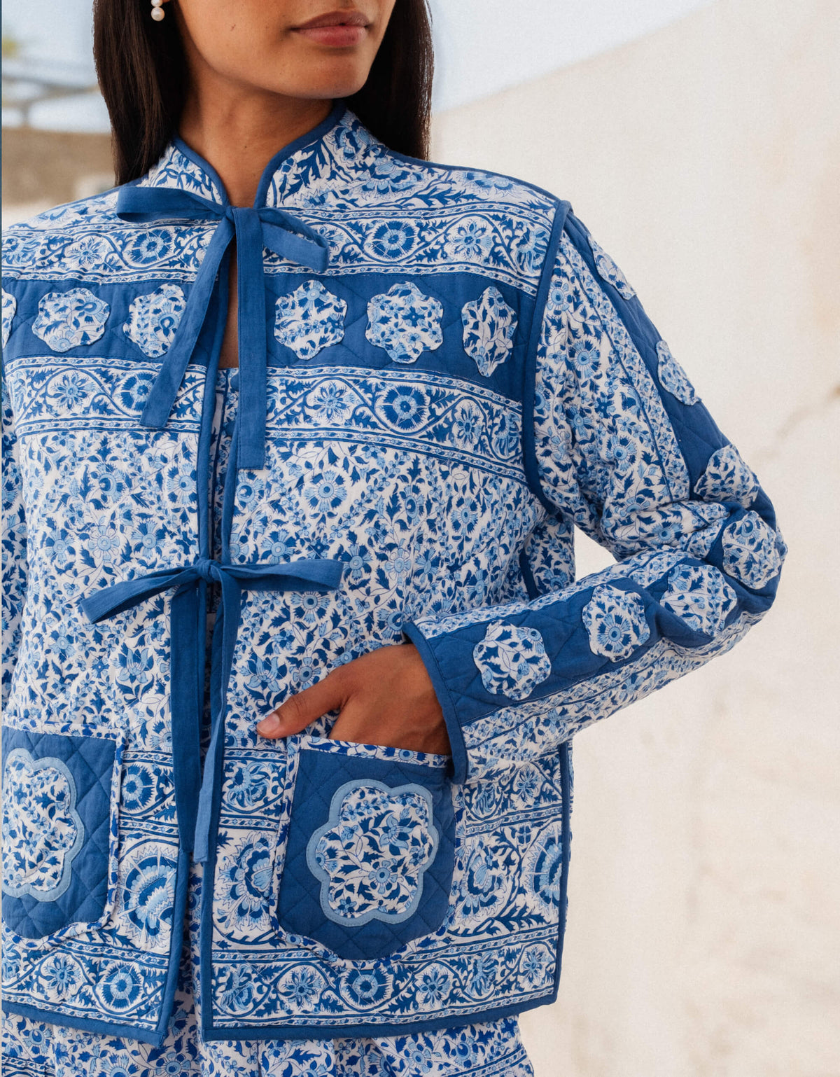 Pink City Prints Azure Patchwork Penny Jacket