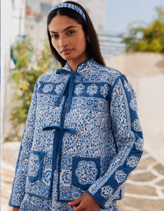 Pink City Prints Azure Patchwork Penny Jacket