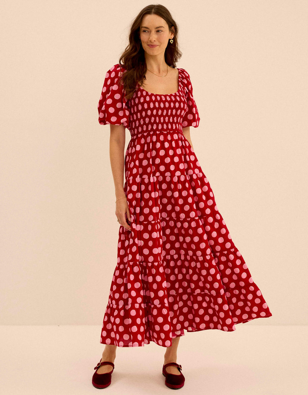 Pink City Prints Berry Polka Angelina Dress