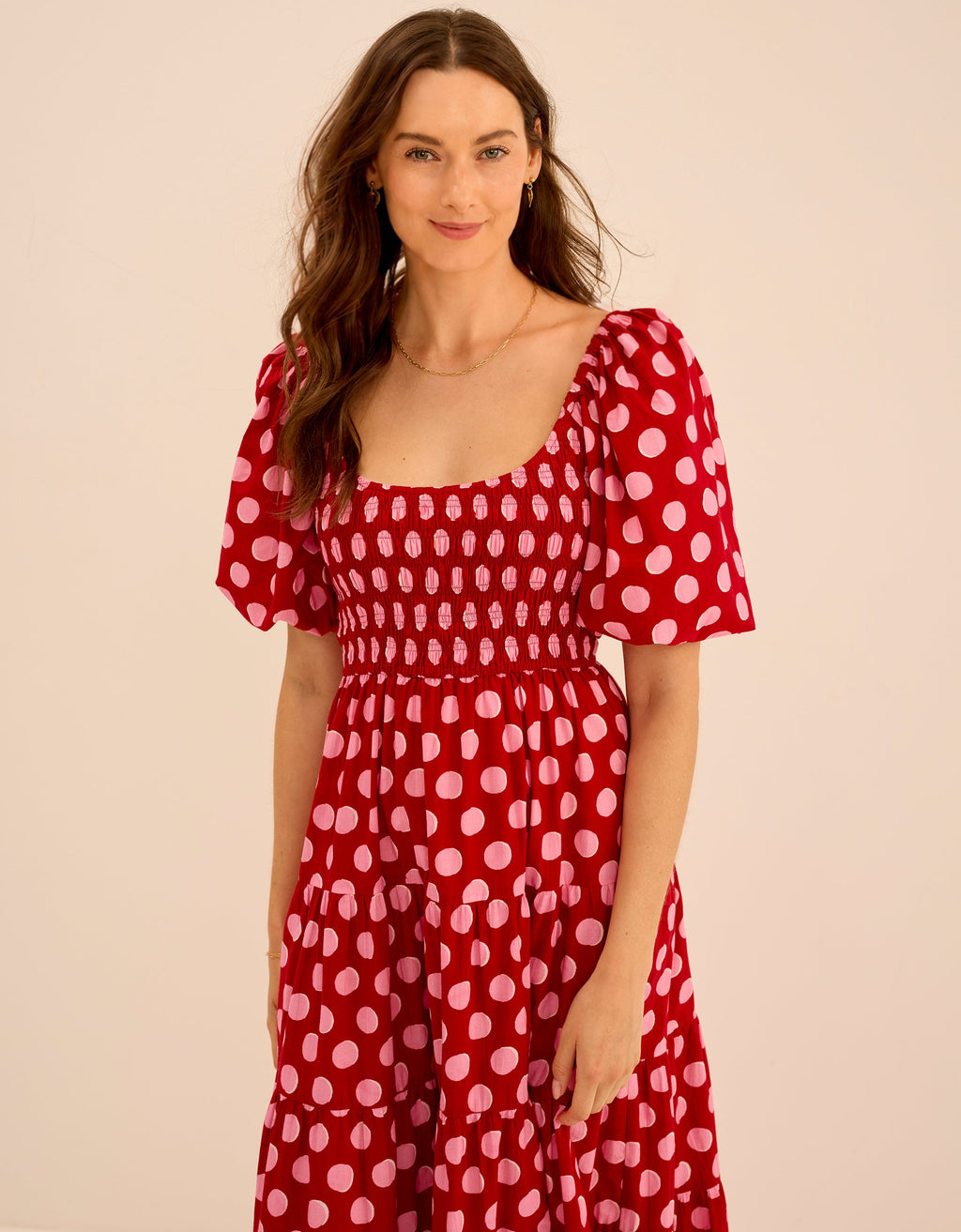 Pink City Prints Berry Polka Angelina Dress
