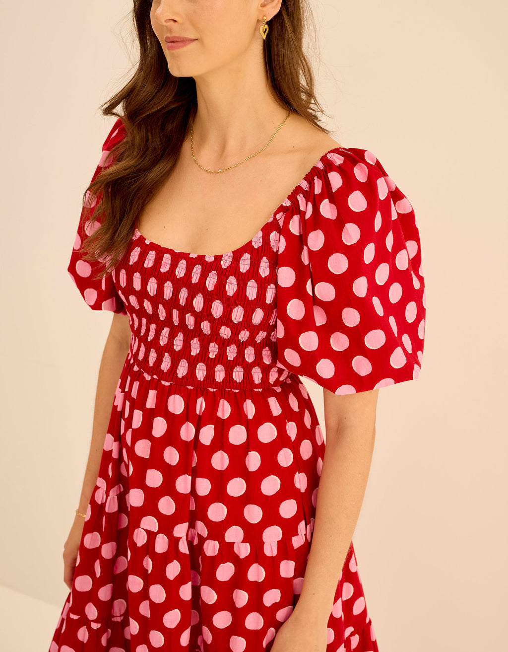 Pink City Prints Berry Polka Angelina Dress
