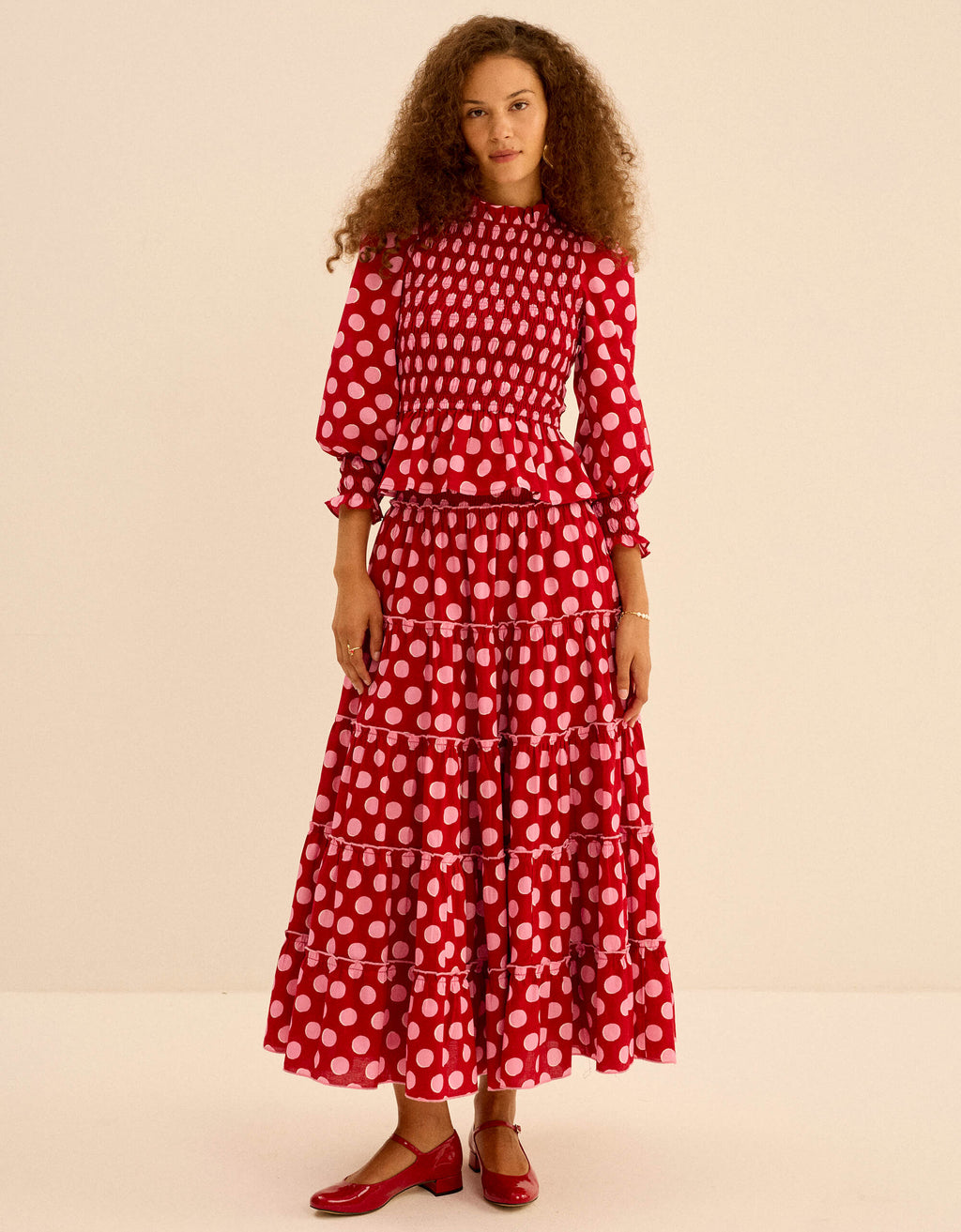 Pink City Prints Berry Polka Isabel Top