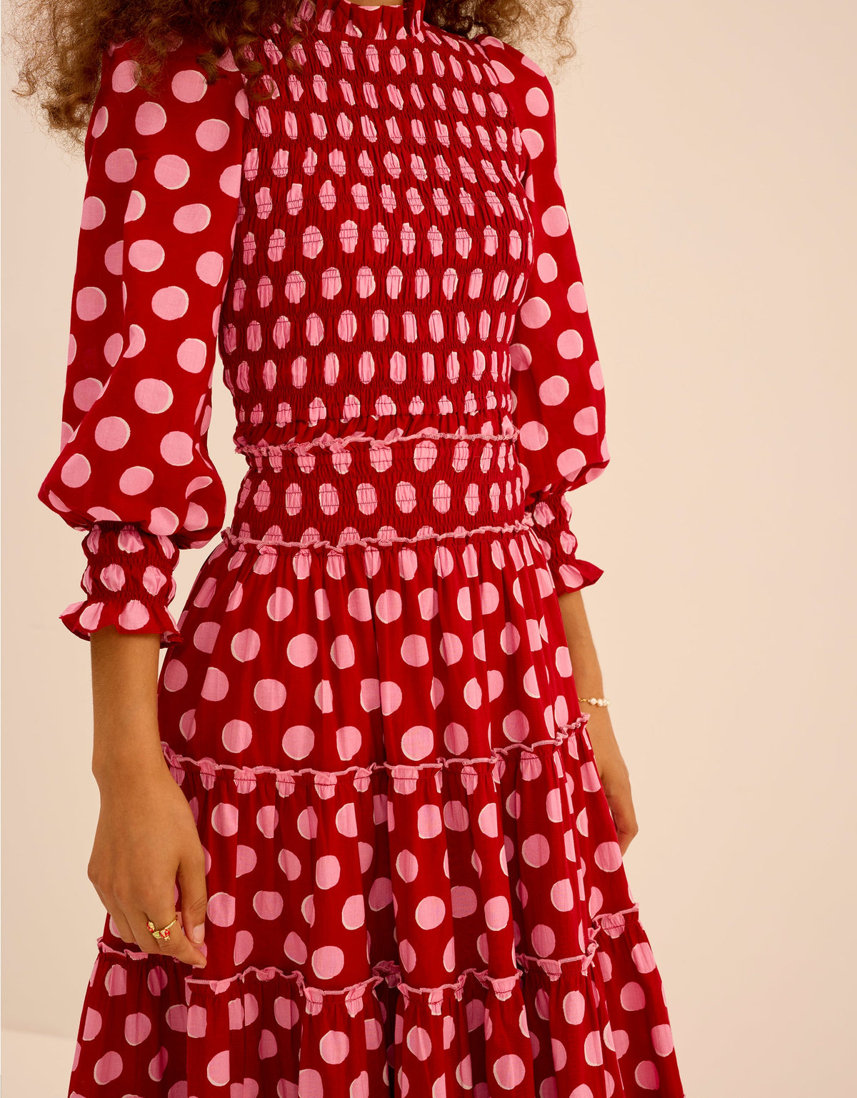 Pink City Prints Berry Polka Isabel Top