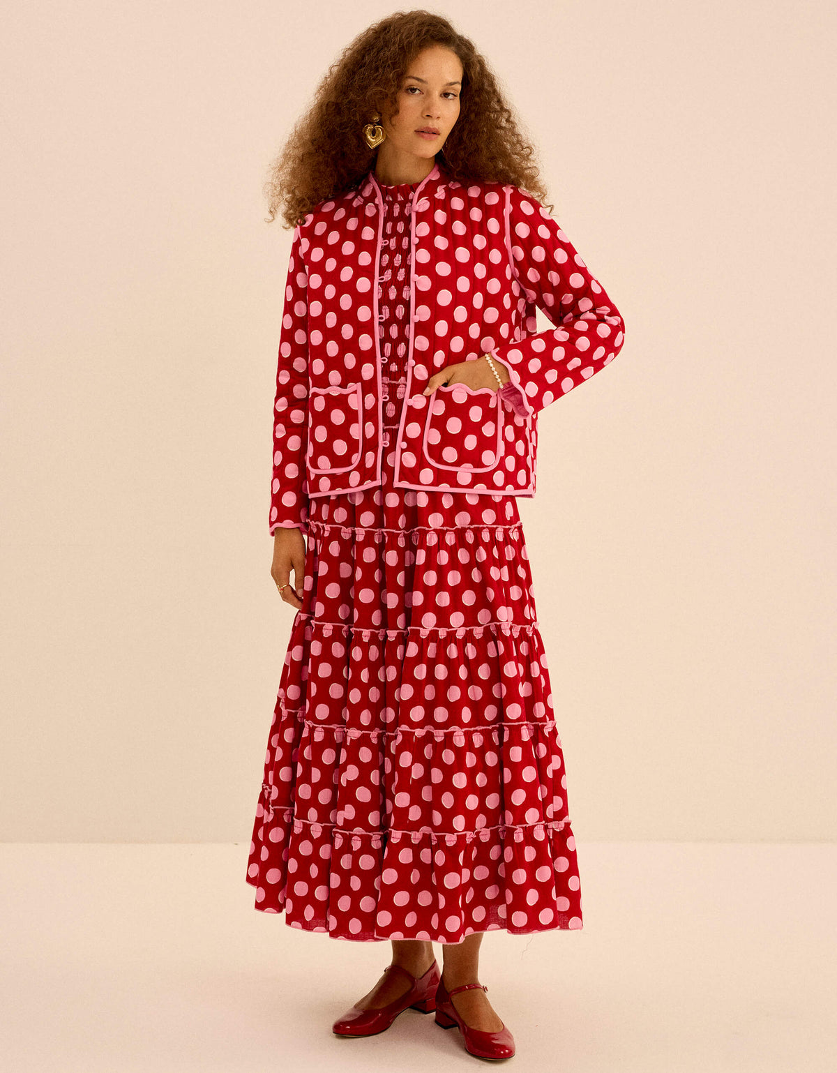 Pink City Prints Berry Polka Penny Jacket