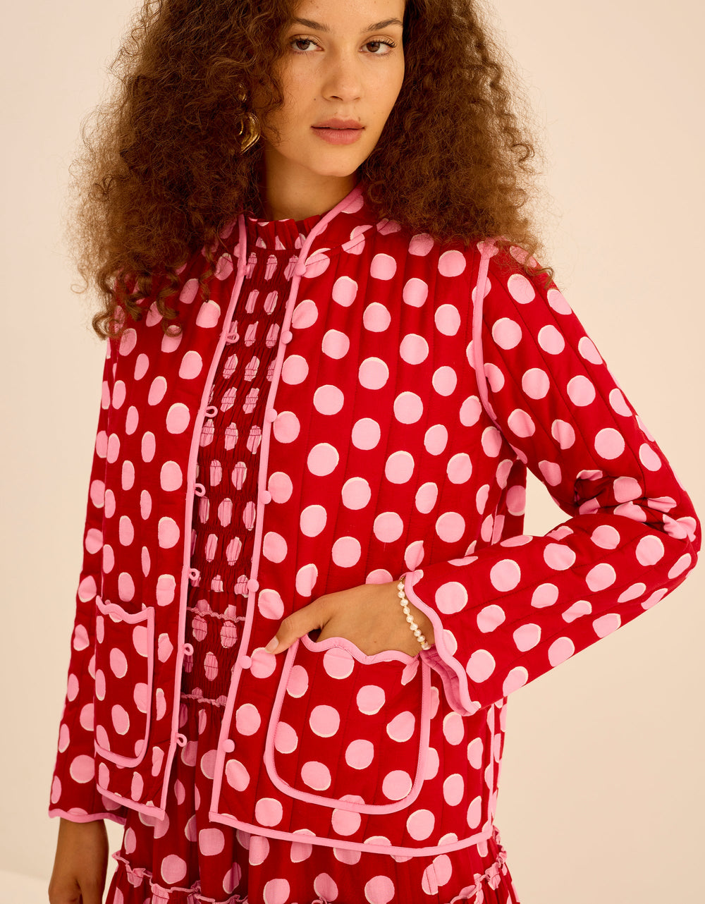 Pink City Prints Berry Polka Penny Jacket
