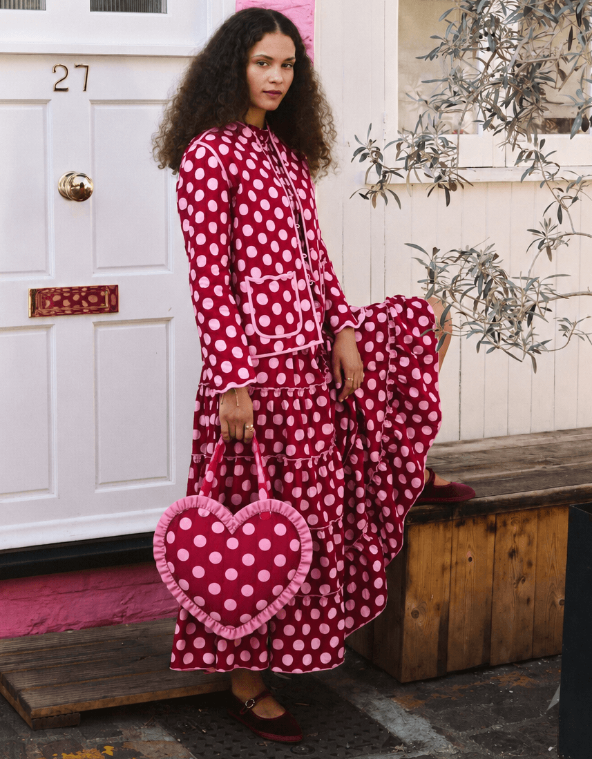 Pink City Prints Berry Polka Rah Rah Skirt