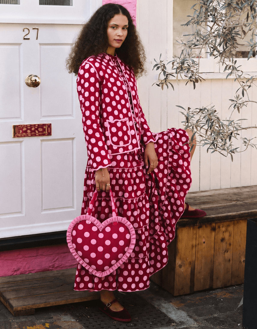 Pink City Prints Berry Polka Rah Rah Skirt