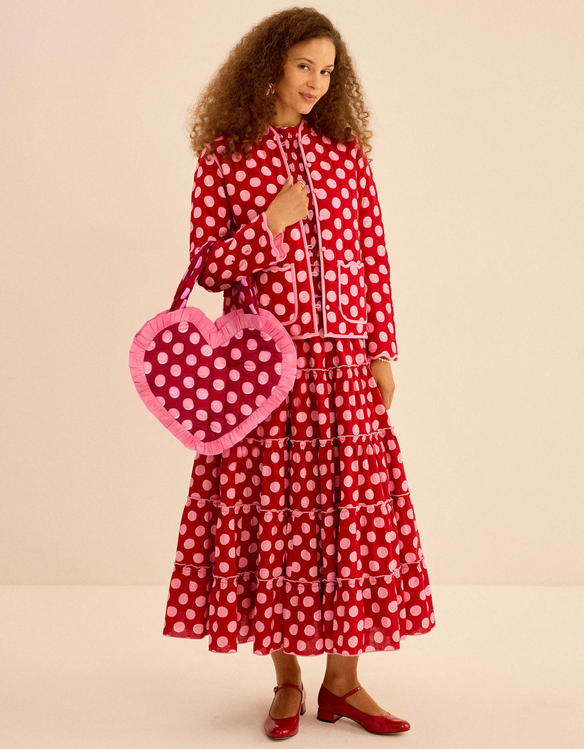 Pink City Prints Berry Polka Rah Rah Skirt