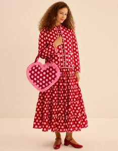 Pink City Prints Berry Polka Rah Rah Skirt