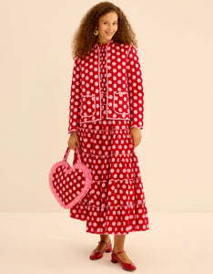 Pink City Prints Berry Polka Rah Rah Skirt