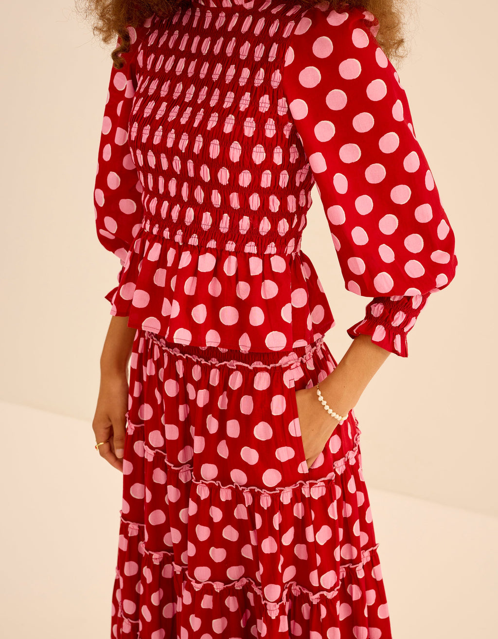 Pink City Prints Berry Polka Rah Rah Skirt