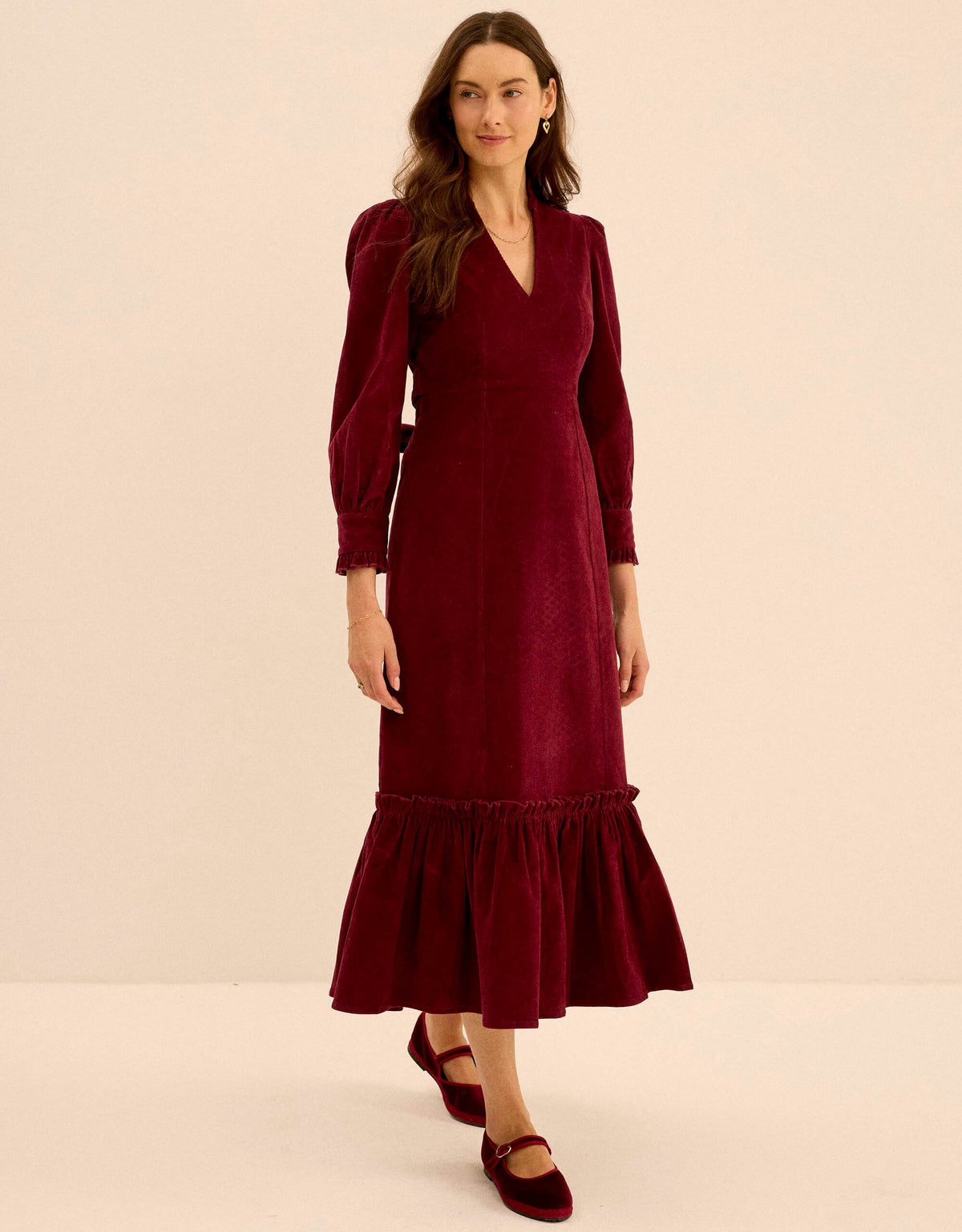 Pink City Prints Bordeaux Cord Florentina Dress