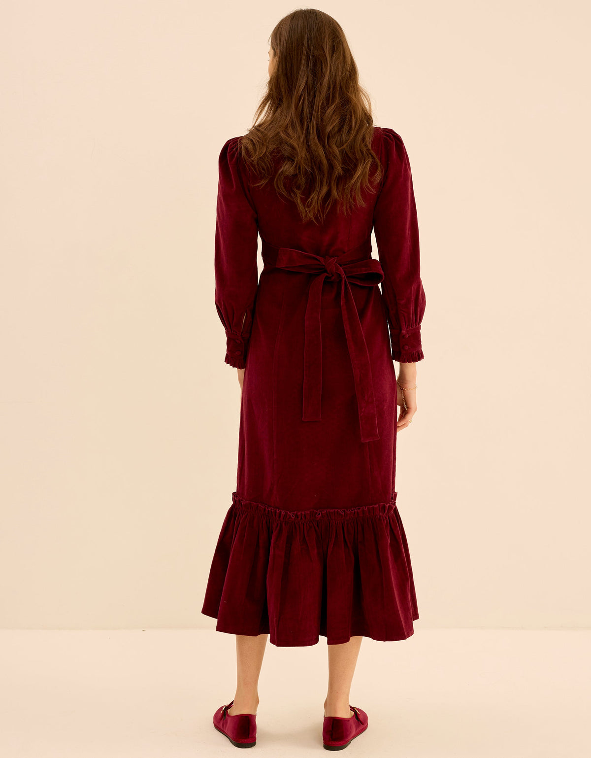 Pink City Prints Bordeaux Cord Florentina Dress