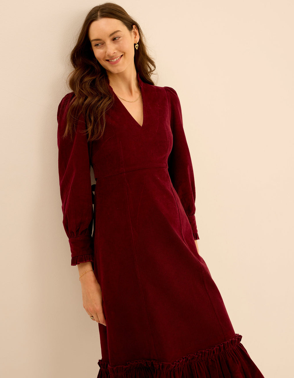 Pink City Prints Bordeaux Cord Florentina Dress