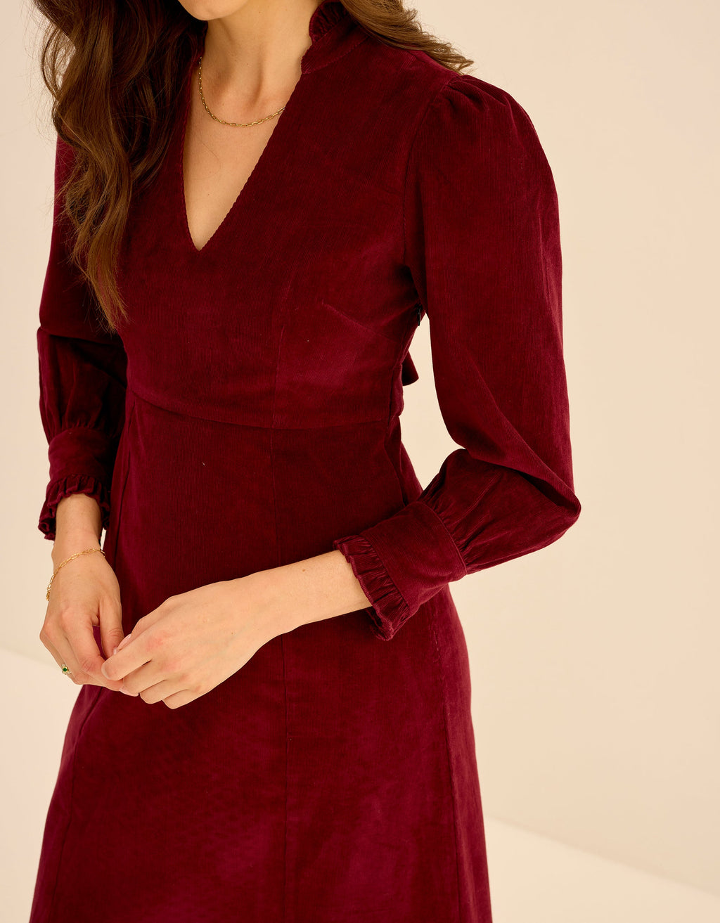 Pink City Prints Bordeaux Cord Florentina Dress