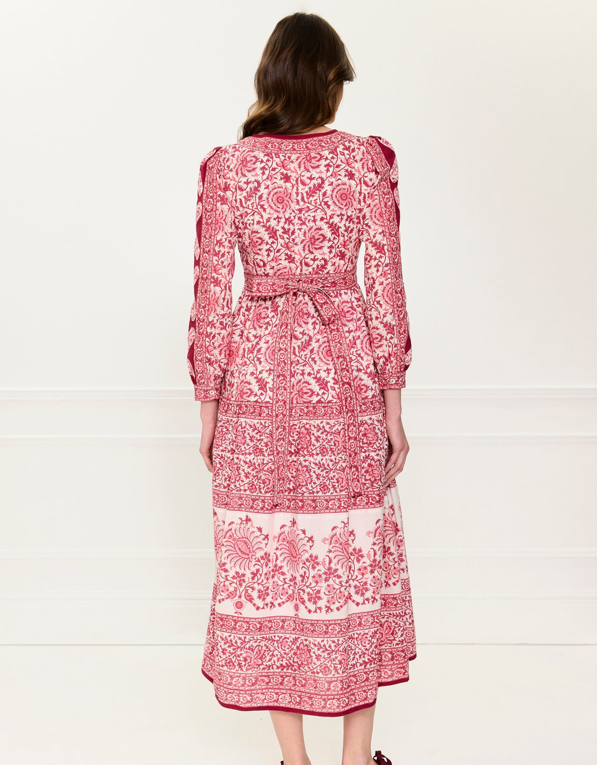 Pink City Prints Burgundy Patchwork Olive Dress
