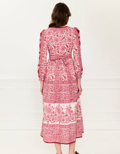 Pink City Prints Burgundy Patchwork Olive Dress