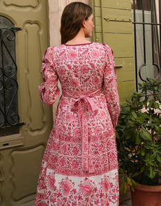 Pink City Prints Burgundy Patchwork Olive Dress