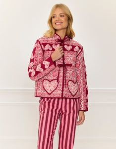 Pink City Prints Burgundy Patchwork Penny Jacket