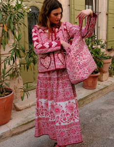 Pink City Prints Burgundy Patchwork Penny Jacket