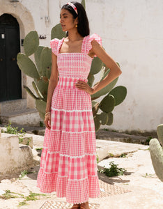 Pink City Prints Candy Floss Gingham Kolkata Top