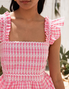 Pink City Prints Candy Floss Gingham Kolkata Top