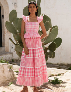 Pink City Prints Candy Floss Gingham Kolkata Top