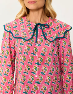 Pink City Prints Candy Zinnia Apple Blouse
