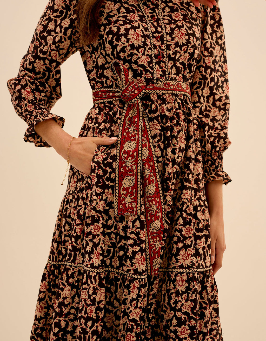 Pink City Prints Chanderi Jaal Matilda Dress