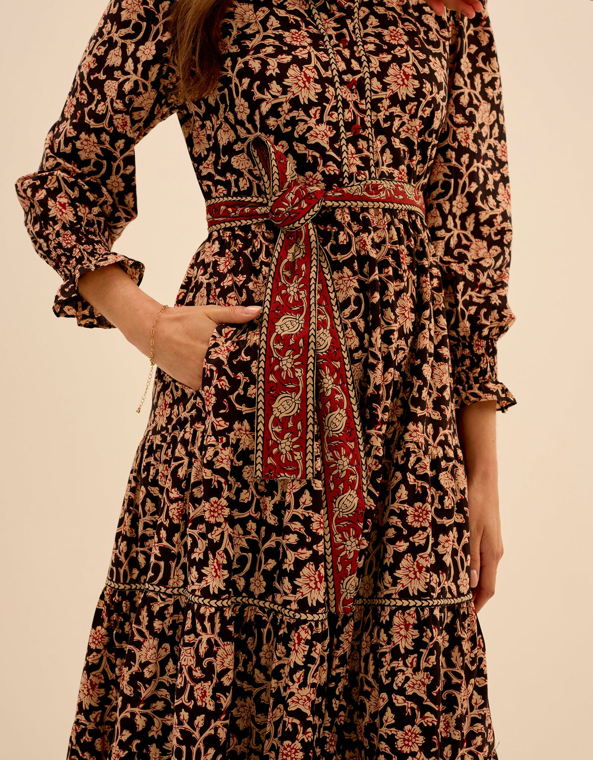 Pink City Prints Chanderi Jaal Matilda Dress