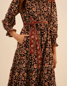 Pink City Prints Chanderi Jaal Matilda Dress