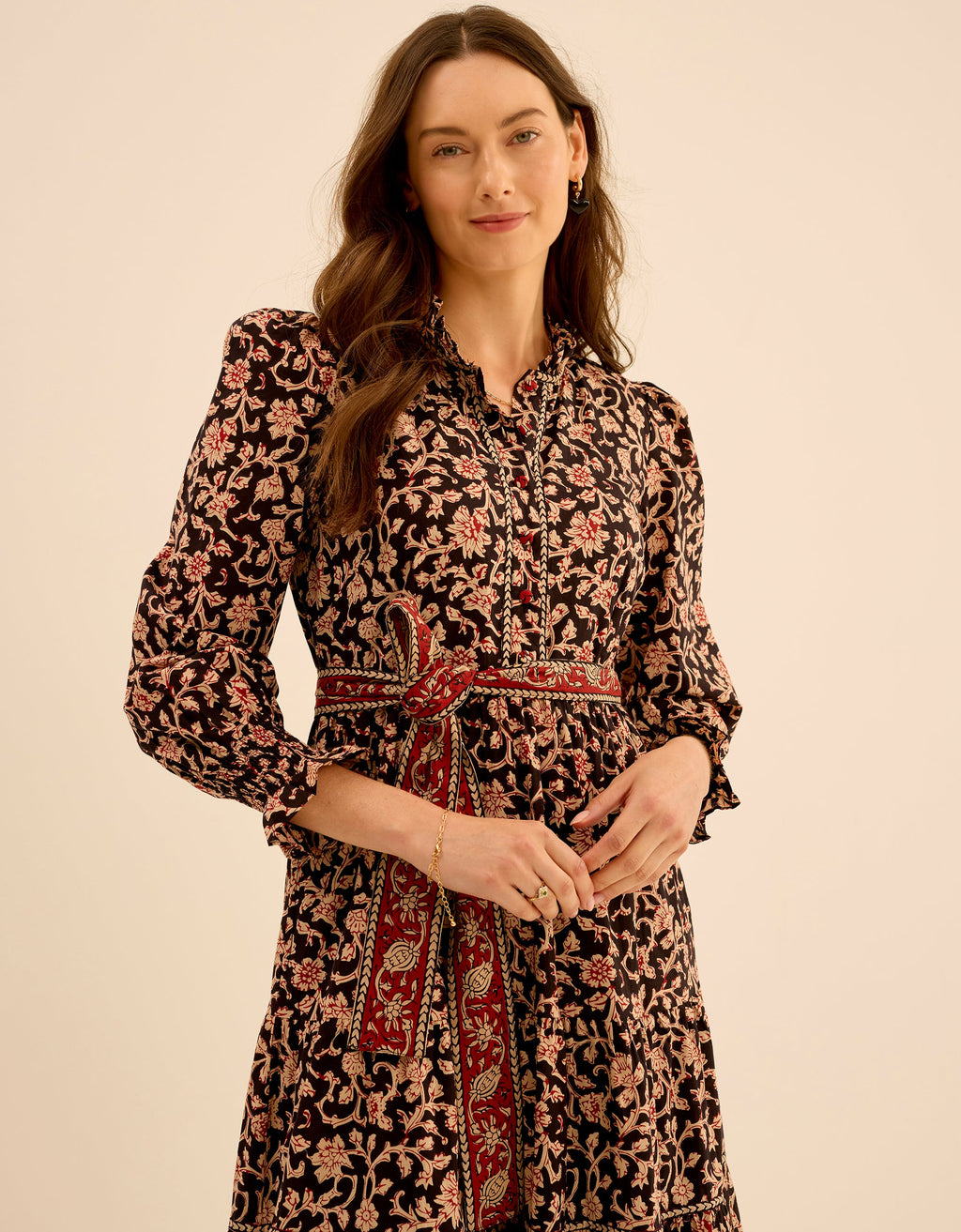 Pink City Prints Chanderi Jaal Matilda Dress