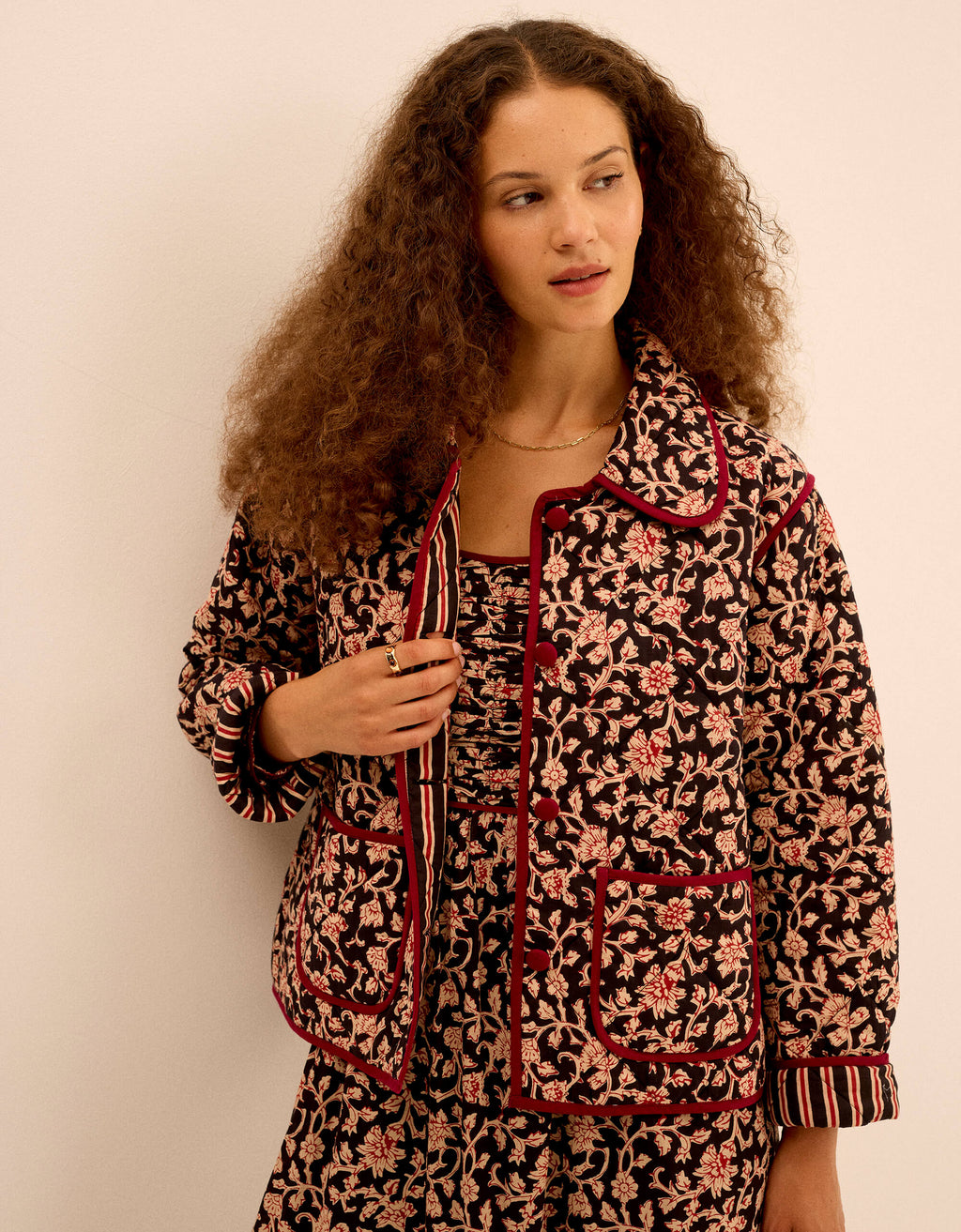 Pink City Prints Chanderi Jaal Stevie Jacket