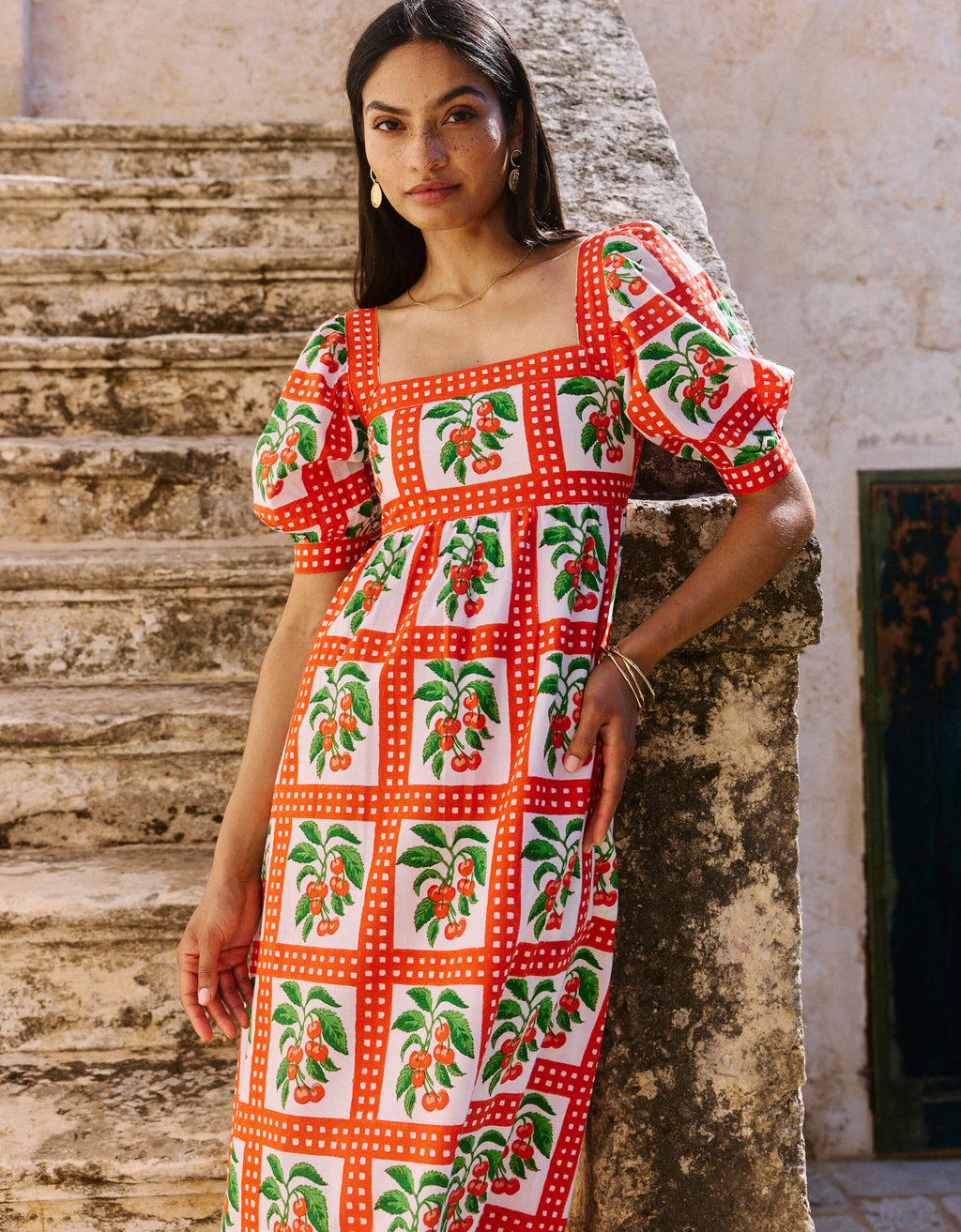 Cherry Picnic Elizabeth Dress, L Cherry Picnic Elizabeth Dress, L
