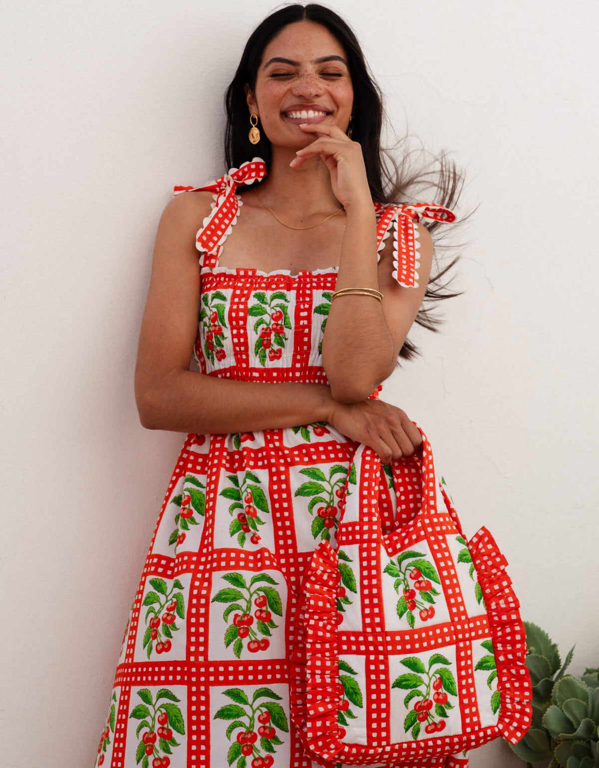 Pink City Prints Cherry Picnic Immy Dress