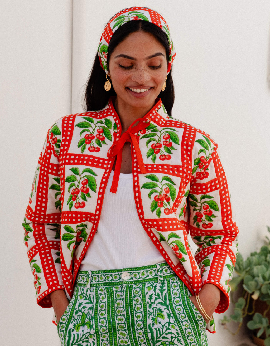 Pink City Prints Cherry Picnic Penny Jacket