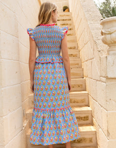 Pink City Prints Cornflower Aster Harper Dress