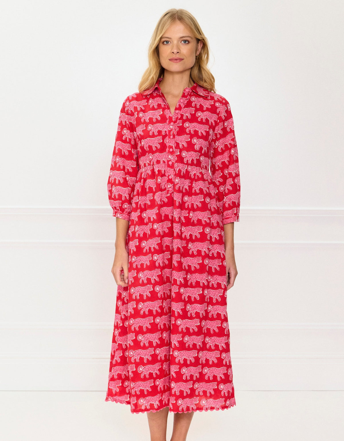 Pink City Prints Crimson Leopard Gina Dress