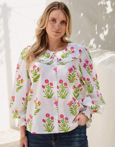 Pink City Prints Electric Meadow Apple Blouse