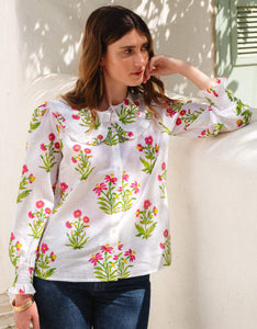 Pink City Prints Electric Meadow Apple Blouse