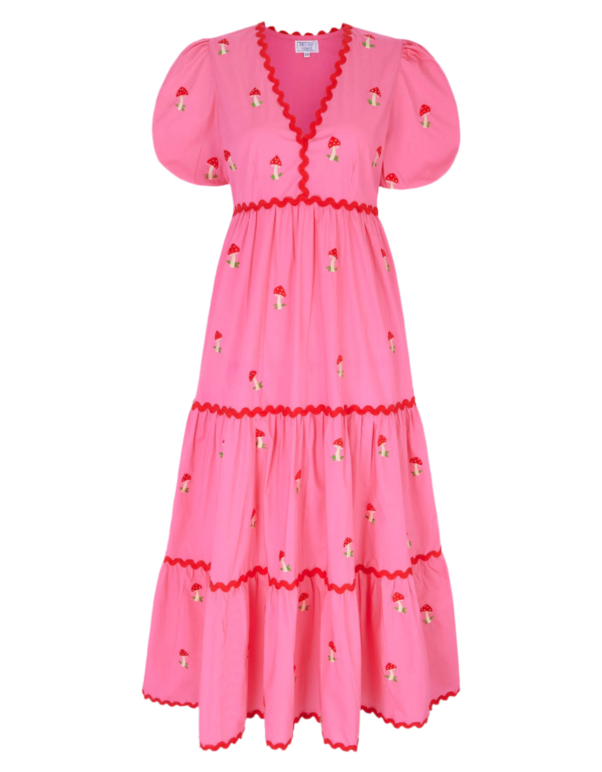 Pink City Prints Embroidered Bubblegum Mushroom Jolie Dress