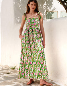 Pink City Prints Emerald Border Mykonos Dress
