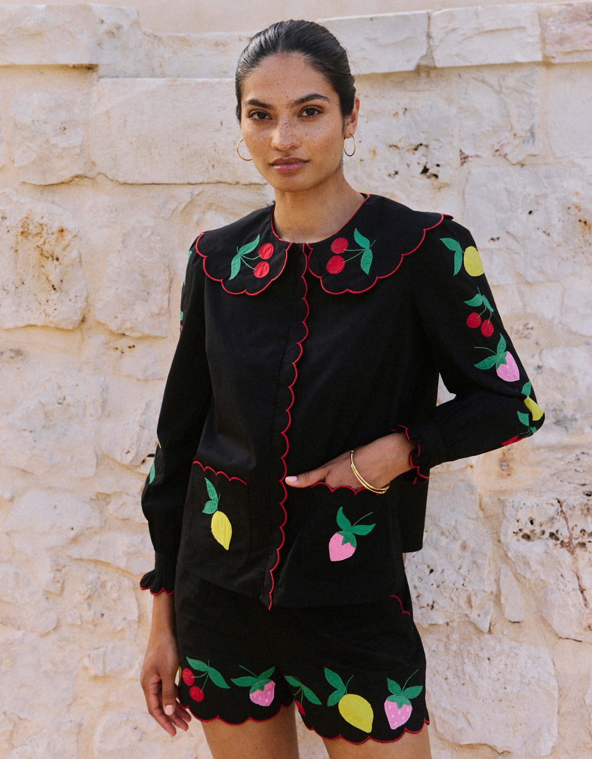 Pink City Prints Feeling Fruity Apple Blouse