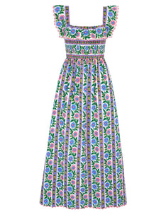 Pink City Prints Folk Border Carrie Dress