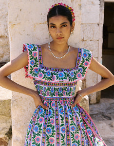 Pink City Prints Folk Border Carrie Dress