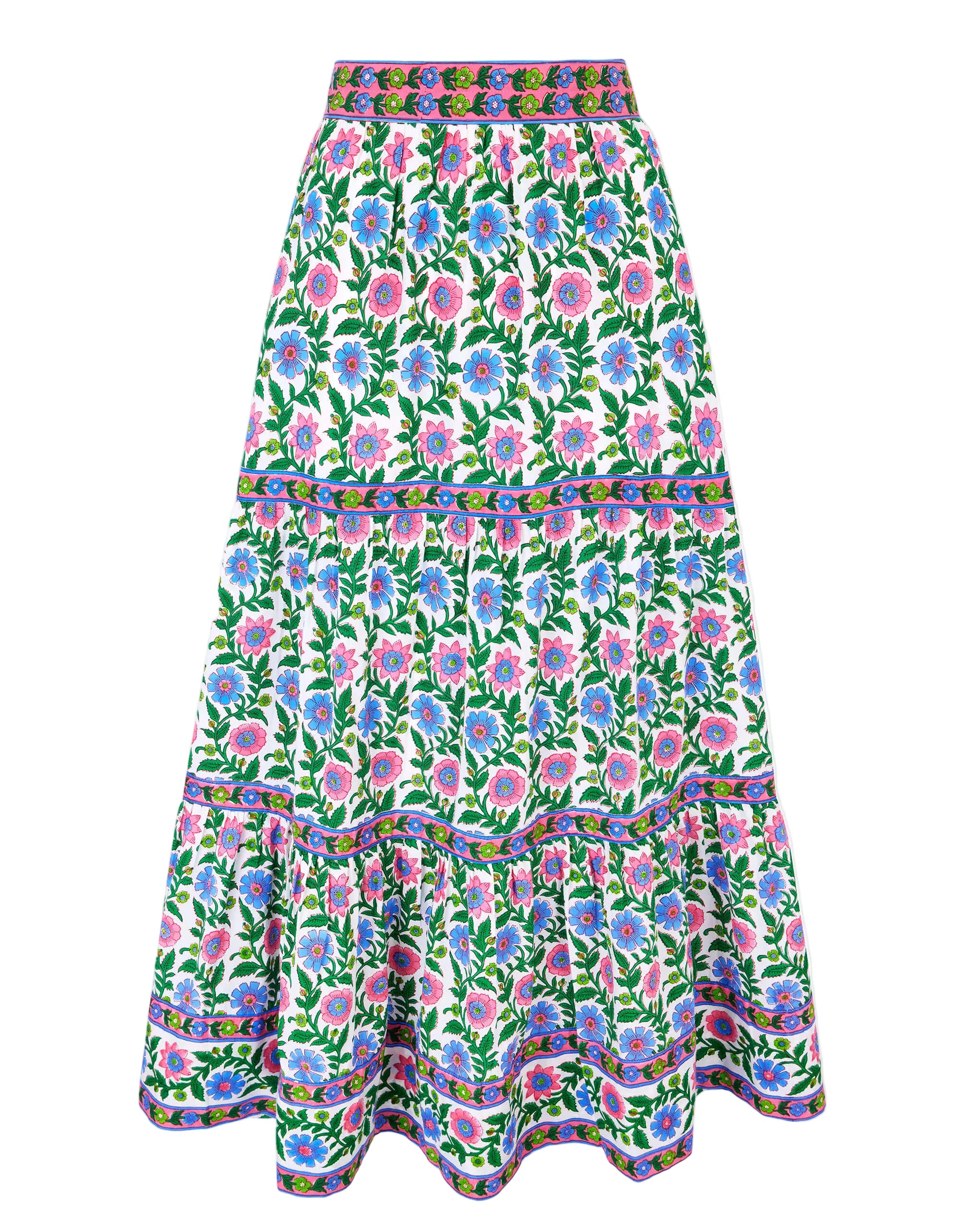 Pink City Prints Folk Border Fleur Skirt