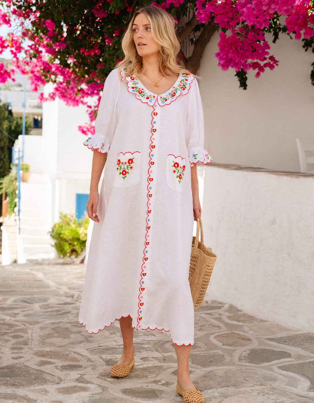 Pink City Prints Folk Scallop Ava Dress