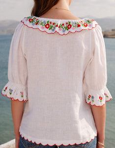 Pink City Prints Folk Scallop Ava Top