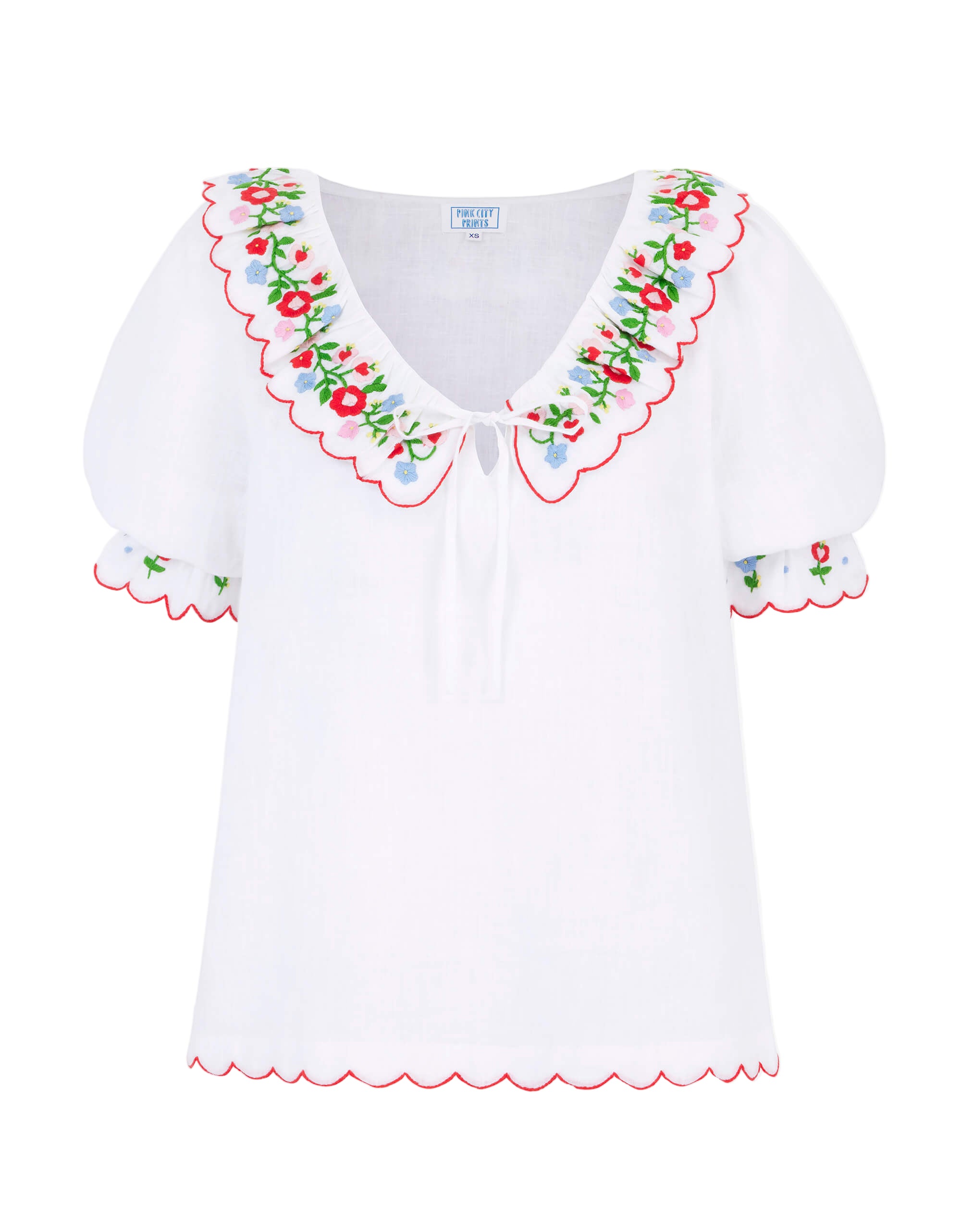 Pink City Prints Folk Scallop Ava Top