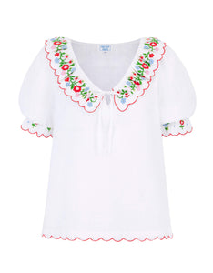 Pink City Prints Folk Scallop Ava Top